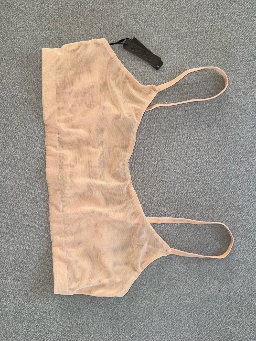 SKIMS Weightless Scoop Bralette NWT Size XL Nude / Clay Sheer Mesh